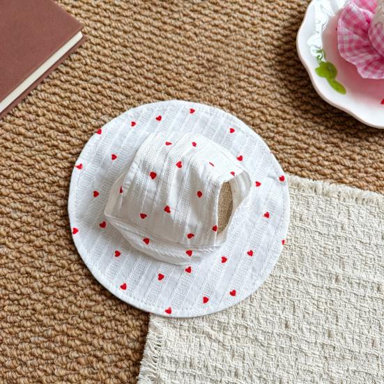 Cat Costumes Breathable Cotton Adjustable Sun Hat And Scarf Set with Bow Decor Pet Clothes for Party Photography Props