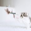 2Pcs Feather Cat Wand Replacement Adorable Kitten Heads for Indoor Cats Exercise and Play Refills Cat Attachment