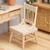 1:12 Scale Miniature Chair Wooden Mini Chair Retro Tiny Chair Furniture Model for Doll Mansion Bedroom Dining Room