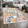 3D Lankybox Cute Happy Boxy Foxy Rocky Rug Carpet for Living Room Bedroom Decor,Floor Mat Non-slip Decoration for Sofa Doormat