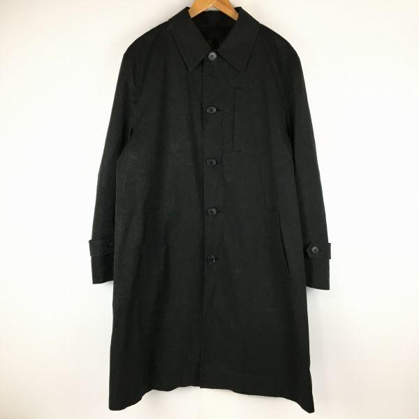 USED/COMME CA COLLECTION Cotton Balmacaan Coat Size 3 Black Made In Japan Cupra Lining