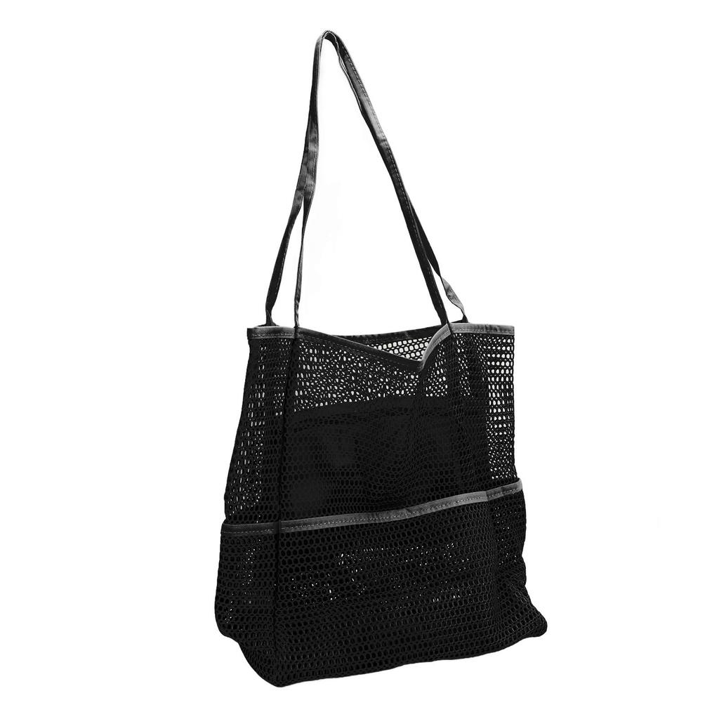 Mesh Beach Handbag Multiple Large Capacity Shoulder Bag for Travel Swimming Pool Picnic Camping