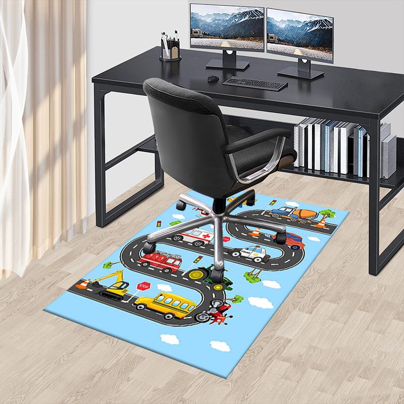 1PC Transportation Vehicle Extra Large Non-Slip Floor Carpet, Office, Family, Bedroom, Studio - Large Area Rug Indoor Rugs, Vibrant Colors-W226