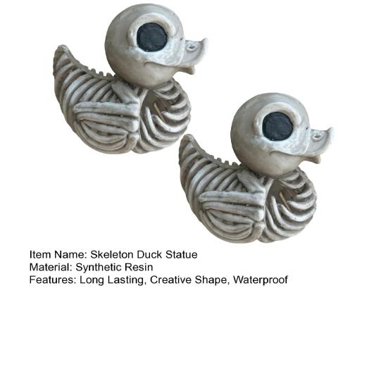 1/2Pcs Halloween Skeleton Duck Statue Waterproof UV Resistant Indoor Outdoor Festival Scene Decoration Creepy Mini Figurine