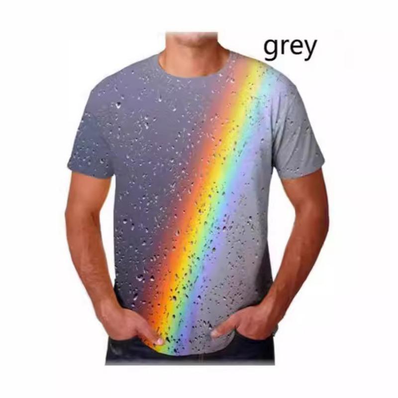 Unisex 3D Printed Water Droplet T-shirt Funny Short Sleeved T-shirt