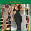 Maxi Spaghetti Dresse Strap Hollow Out Bodycon Dress Backless Cut Out Dress Wrap