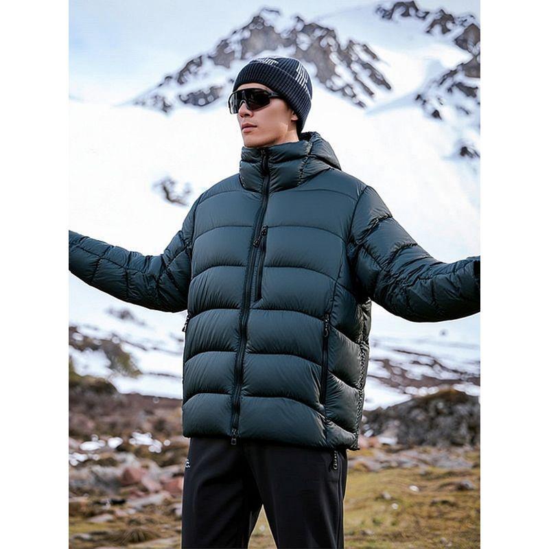 Mountain-Style Outdoor Functional Sports Ribbed down Jacket for Men, Winter Hooded Cotton Coat, Foreign Trade Men's Cotton Clothing Outerwear