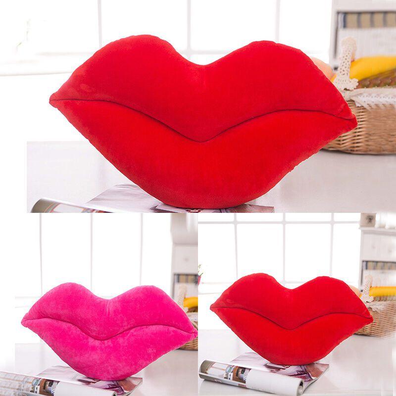 Luxuriös weiches rotes Lippenförmiges Plüschkissen Ideal für Komfort und Geschenke
