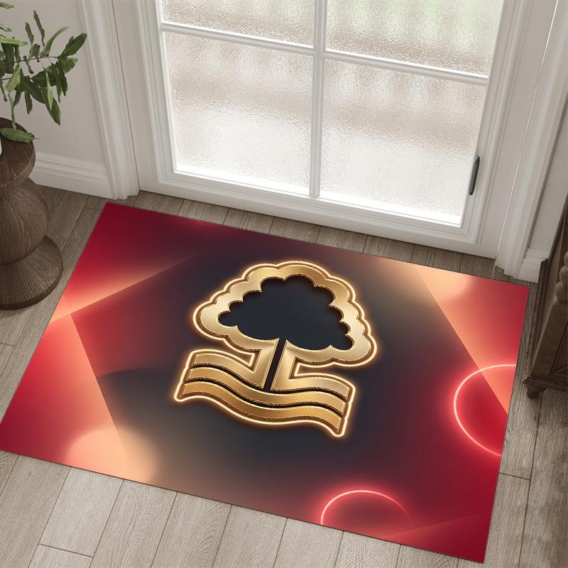 Nottingham Forest Fußball Design Kristall Samt Teppich Gemütlich Nicht?Rutschfester Teppich mit Aufdruck für Schlafzimmer Wohnzimmer Eingang