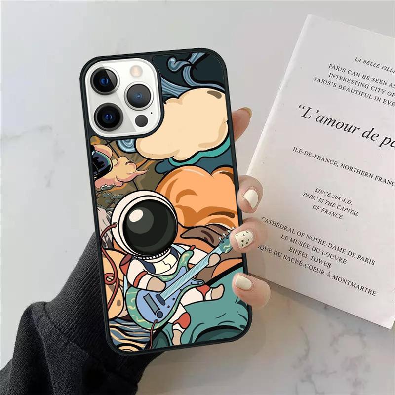 Cute Cartoon Astronaut Phone Case Cover For iPhone 17 Air 15 13 Pro Max 16 14 Plus 11 12 Apple max