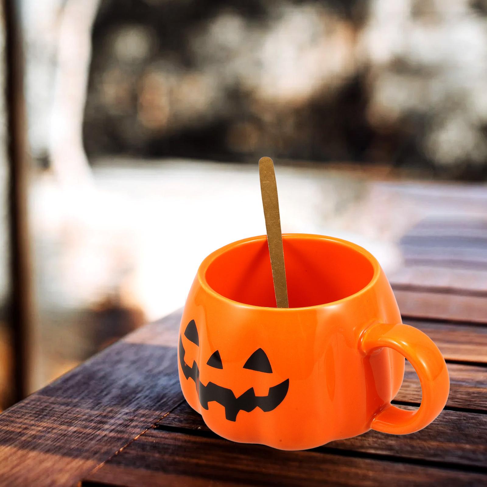 1Set Pumpkin Ghost Ceramic Cup Halloween Coffee Tea Milk Mug Home Office Decorative Water Mug Halloween Mugs Pumpkin Shape Cup other