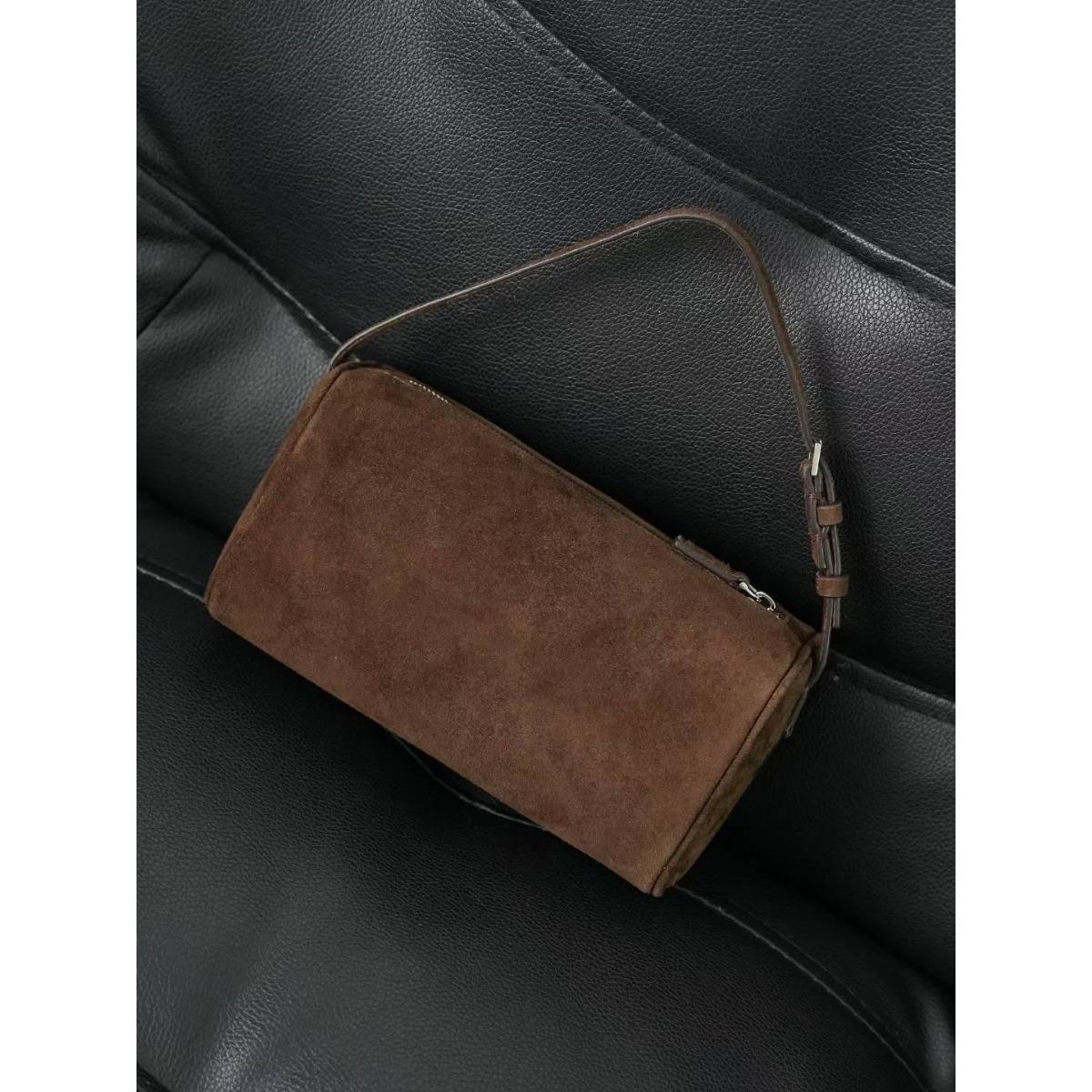 ROW осень и зима новый замшевый пенал кожаная диагональная сумка женская ретро пенал модная сумка-портфель оптом 19CM коричневый