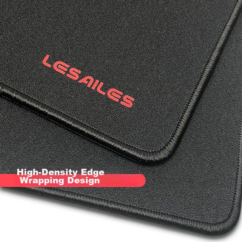 LESAILES High-Density Fiber Fine Surface Professional Gaming Mouse Pad, Medium-Sized Edge-Locked Computer Desk Mat, Red And Black, 300*250*4mm