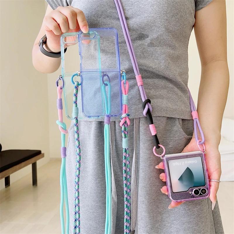 Crossbody-Lanyard Klare Klapphandyhülle Für Motorola Moto Razr 70 60 50 40 Ultra 2026 Razr + 2025 Süßigkeitenfarben Stoßfeste Hülle