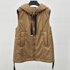 Autumn and Winter New European Station Zipper White Duck Down Hooded Warm Soft Stacked Down Vest Women