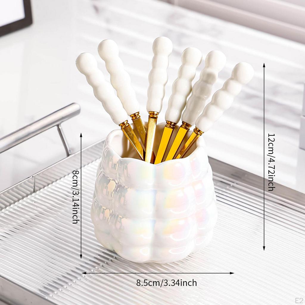 Ceramic Jar Fruit Fork And Spoon Set for Elegant Dining
