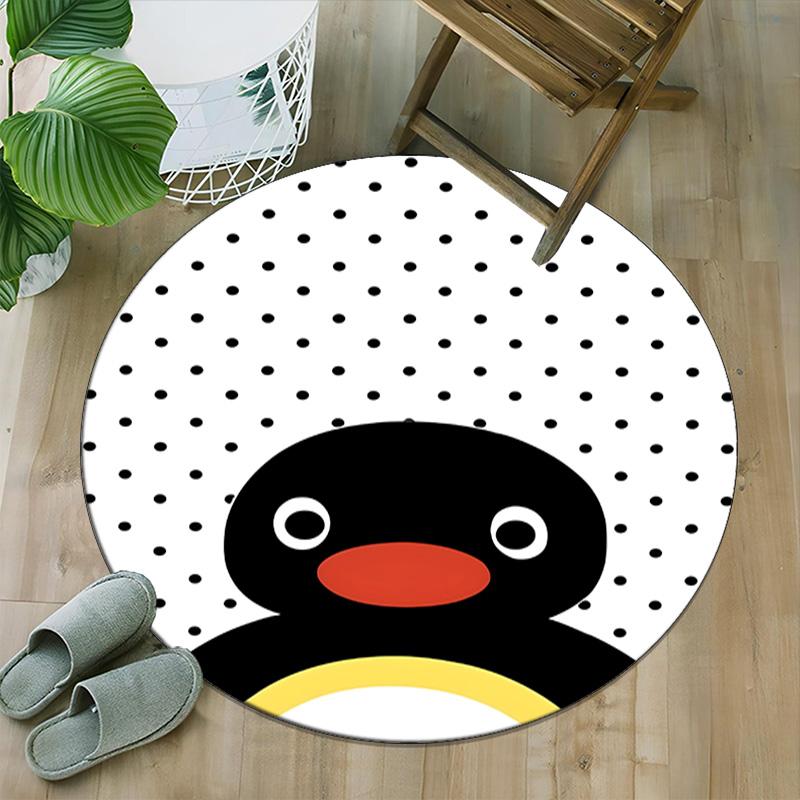 1pc Pingu2 Carpet, Round Rug, Comfortable, Suitable for Entryways, Living Rooms, Office, And Bedrooms, Christmas Decoration