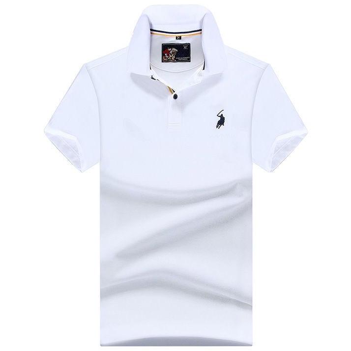 Authentisches Paul Herren Kurzarm-Polo mit Pferdelogo, gesticktem Kragen, Übergröße lockere Passform