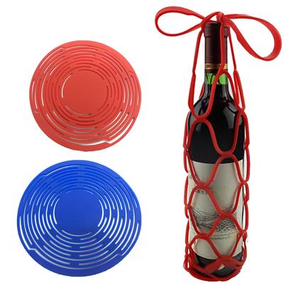 Silicone Wine Carrier Bag Multi-Use Storage Bag Drink Holder Mesh Coaster Kitchen Basket