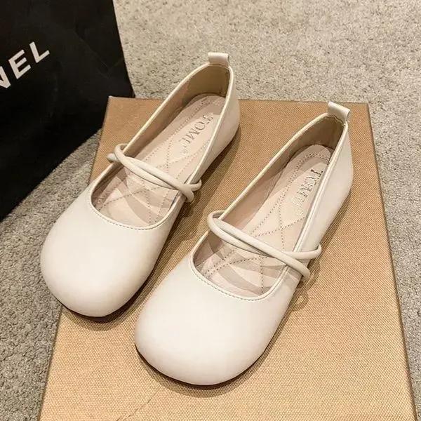 2026 Neue Damenschuhe Freizeit Damen Sneaker Weich All-Match Flache Schuhe mit niedrigem Schaft Runde Spitze Mokassins Oma Sommerkleid Mary Jane