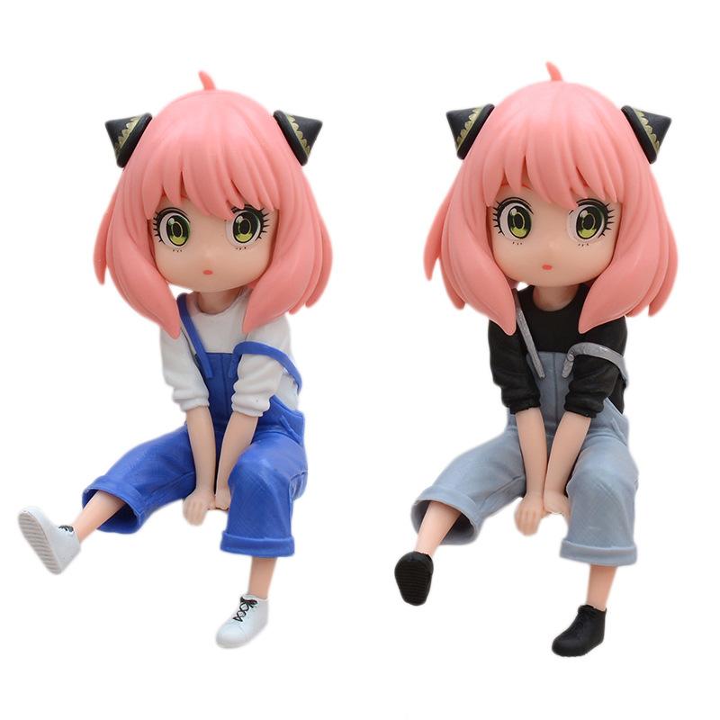 10cm SPY×FAMILY Anya Forger with Suspender Jeans Noodle Stopper Anime Action Figure Toy