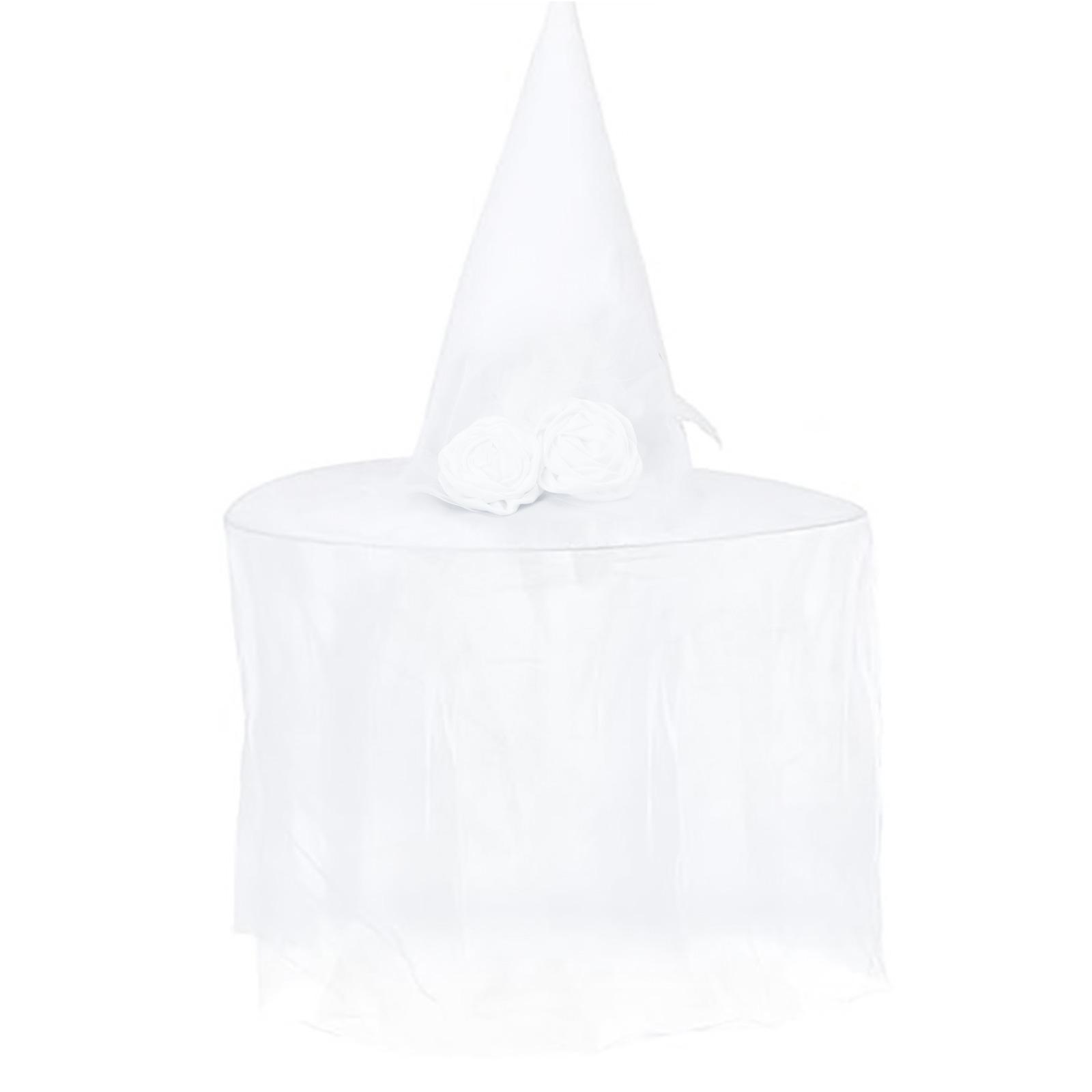 

Страшная белая шляпа ведьмы Костюм Аксессуары для косплея Розовый головной убор с белой розой Свадебная одежда для вечеринки Подарок белый