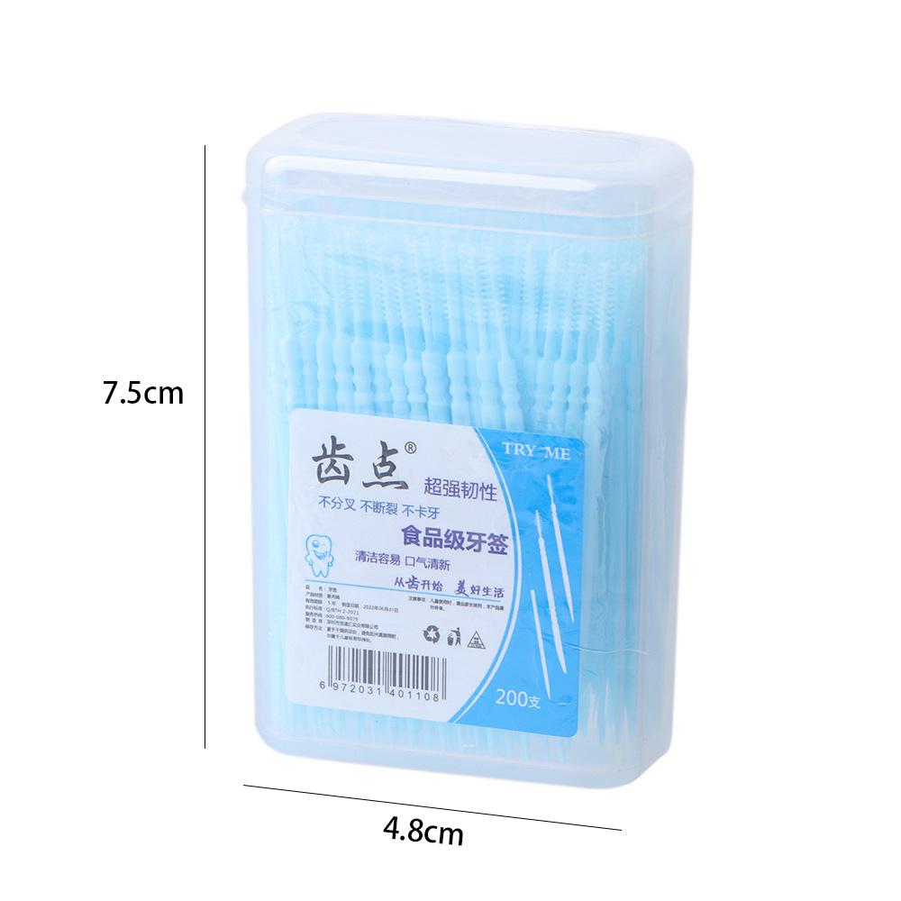 Soft PP Food Residue Oral Care Dental Floss Pick Double-head Interdental Brush Toothpick Brush
