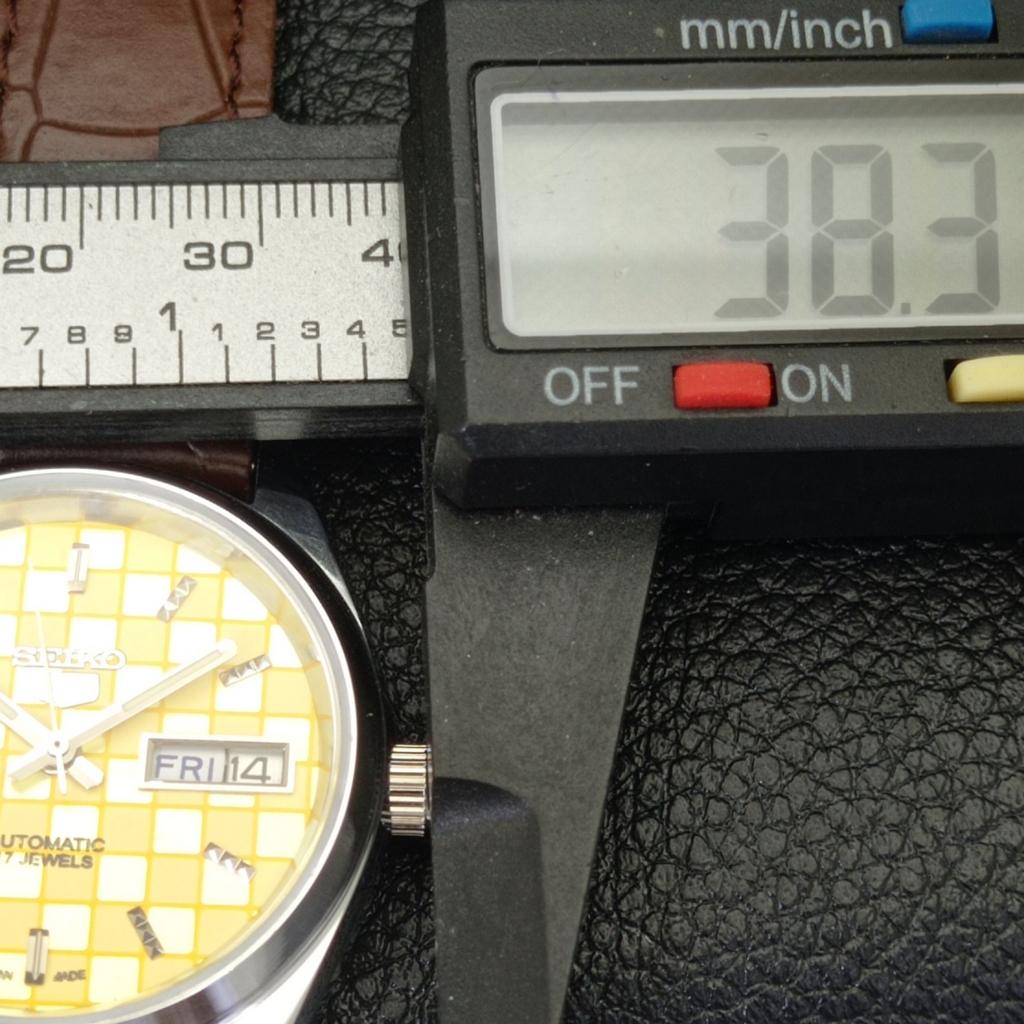 REFURBISHED SEIKO 5 AUTOMATIC MENS WATCH JAPAN MADE YELLOW DIAL CUSTOM a440075-2 QV90-a440075