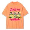 When Life Gives You Lemons Make Prints Washed TShirt Womens Cotton Tops Distressed ONeck Comfortable T Shirts Summer Clothes