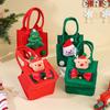 Christmas Felt Gift Bags Kids Cute Cartoon Handbag Christmas Snacks Candy Bag Reusable Storage Bag Xmas Tote Bag New Year Decor