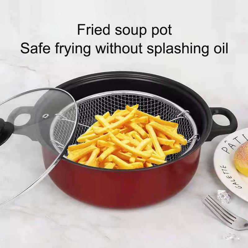 Multifunktionale Bratpfanne, Bratpfanne, Suppentopf, Topf für gebratene Spieße, Pommes-Frites-Bratpfanne, Haushaltsgebrauch