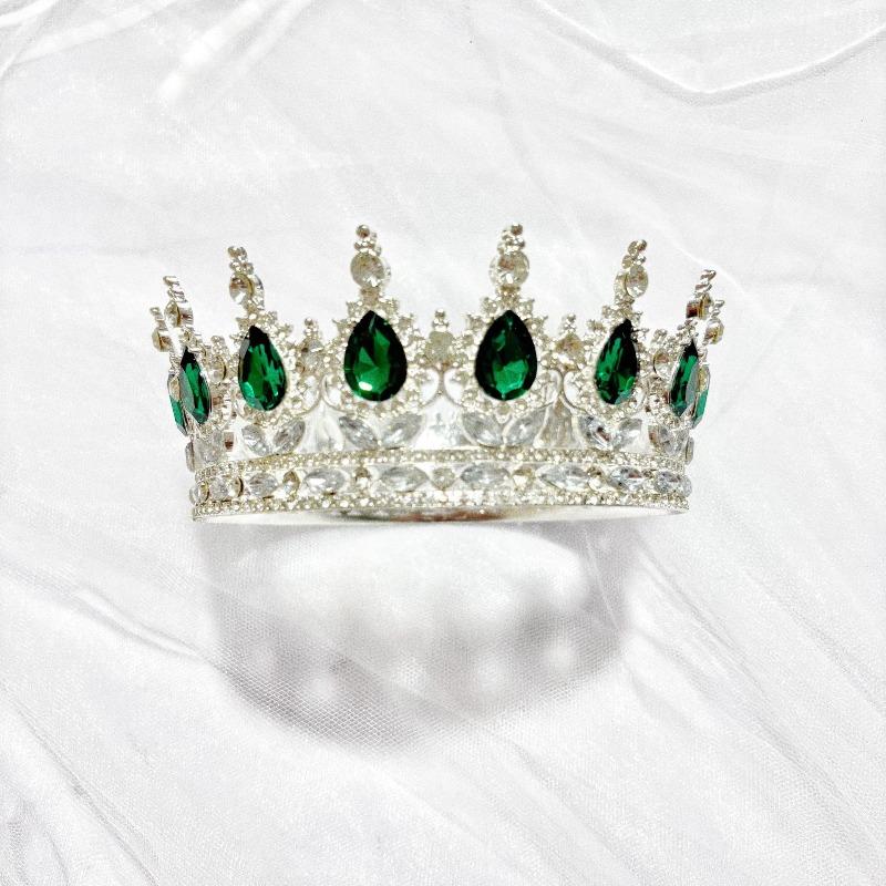 Big Crown Bridal Wedding Tiara Colorful Round Tiara Birthday Cake Decorative Ornament Queen Atmosphere