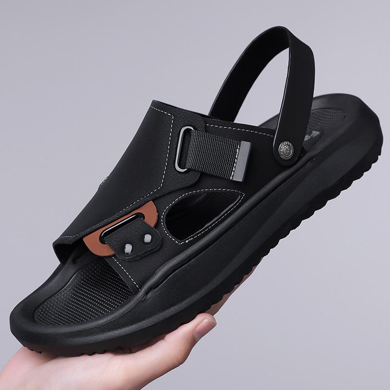 Summer Casual Soft-Soled Sandals Men'S Beach Shoes Men'S Leather Sandals Men'S Dragging Dual-Purpose Slippers 3