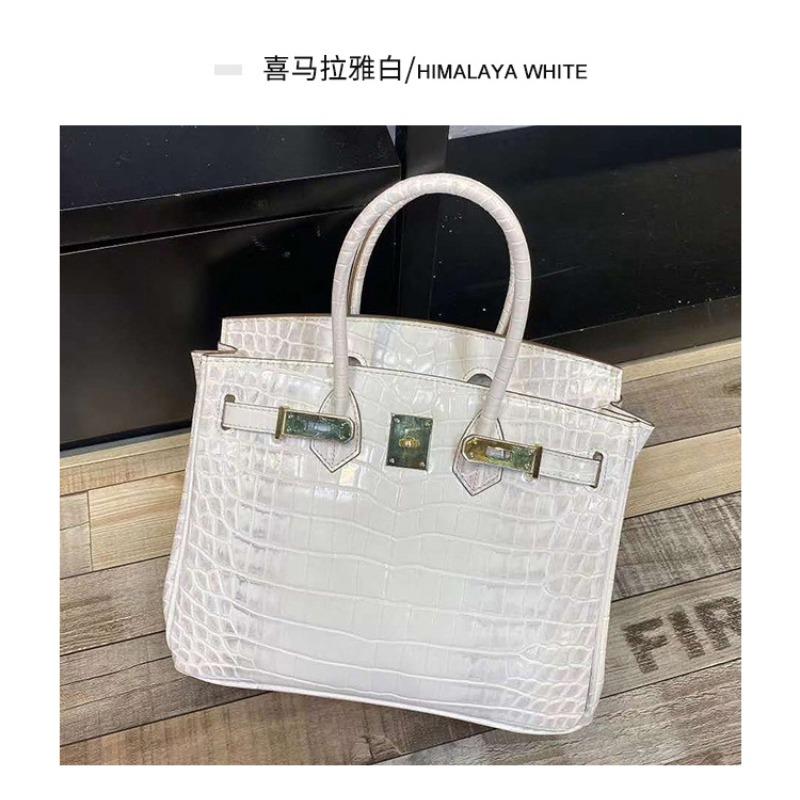 Crocodile pattern platinum bag, genuine leather women's bag, new fashionable cowhide large bag, commuting versatile handbag