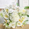 2 stk Falsk blomsterbukett Simulerte tusenfryd Realistisk hortensia Roser Kunstige blomster for Hjem Bryllupsdekorasjon Fotorekvisitter