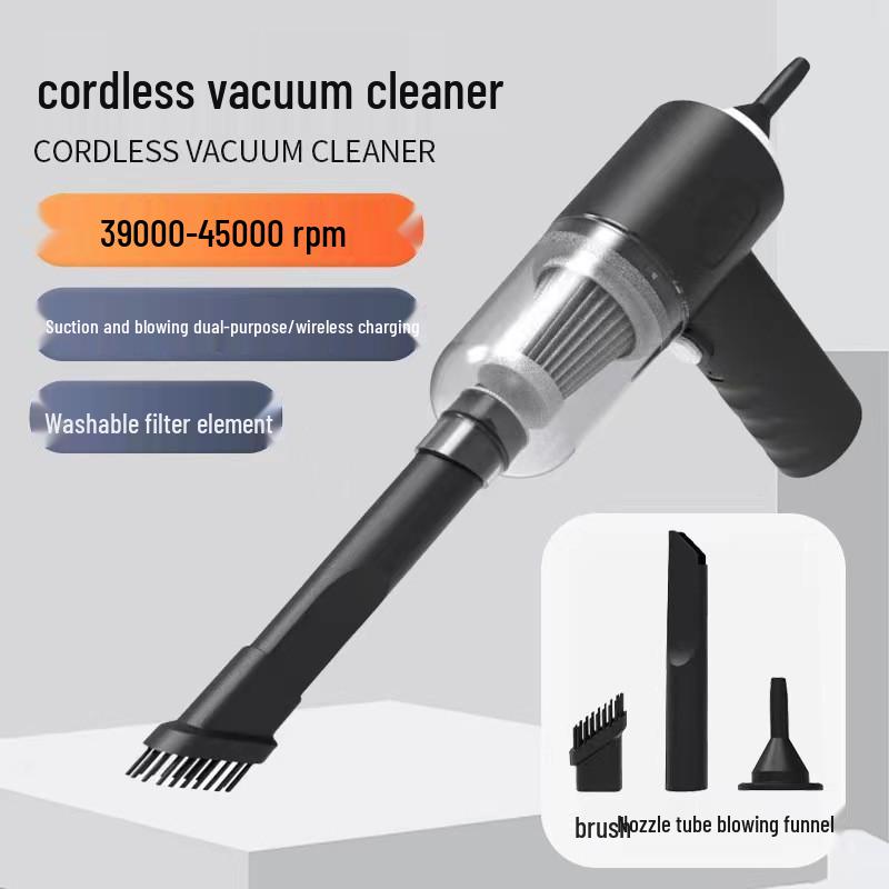 Cordless Handheld Car Vacuum with High Suction & Dual-Use Blow/Suck Function