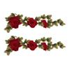 2pcs Delicate Flower Details Iron On Patches Bright Color Embroidery Sew on Patches  For DIY Crafts