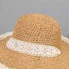 French straw hat women's summer new breathable lace hollow sunscreen hat seaside hat sun hat