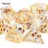7 Pcs Yellow Skull Resin White Number Sharp Edge Dice Polyhedral Dice Suitable For Role-Playing Dice PropBoard Game Gift