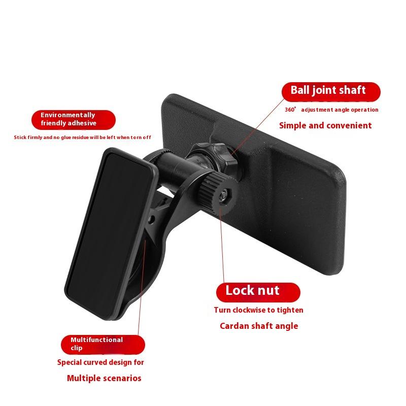 Wide-Angle Rearview Mirror Universal 360° Rotates Adjustable Suction Cup Car Interior Rear View Mirror