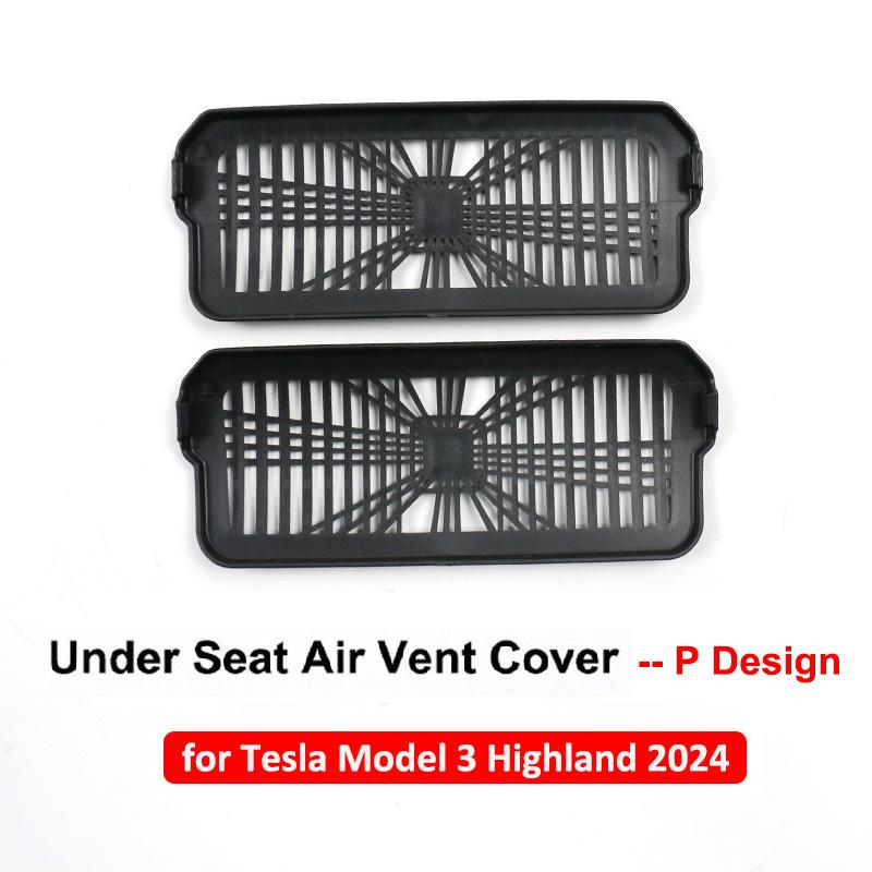 For 2024 Tesla Model 3 Highland Under Seat Rear Air Vent Protect Cover Anti-blocking Backseat Outlet Grille Protector Accessorie