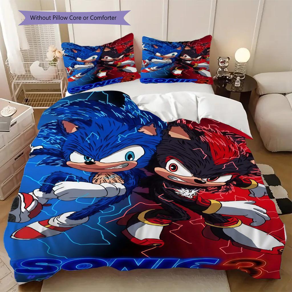 Sonic Classic Cartoon Duvet Cover | King, Queen, Full, Twin, Anime Cartoon Bedding Set Gift LXRa43