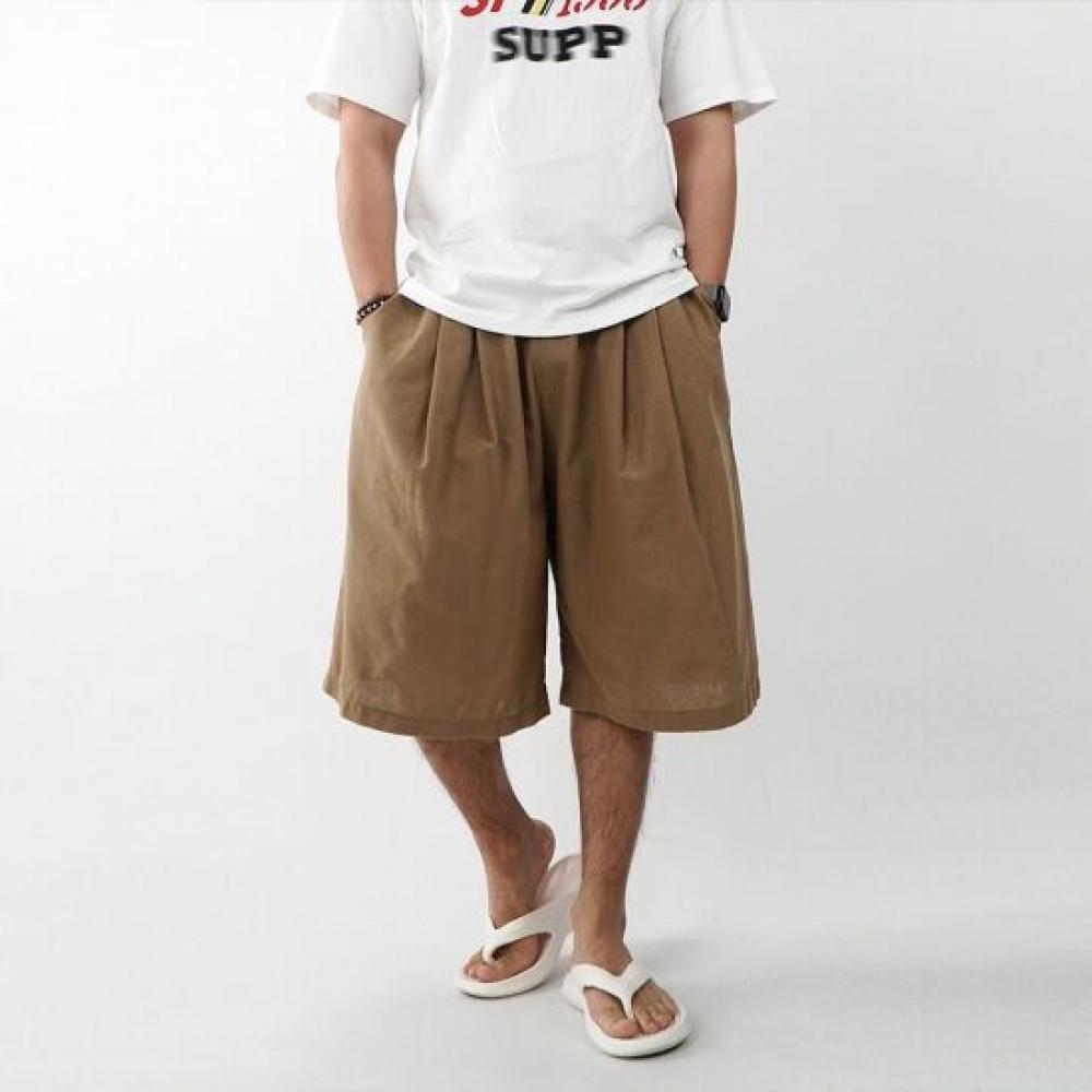 Onl Men Linen 7 Point Bermuda Shorts White