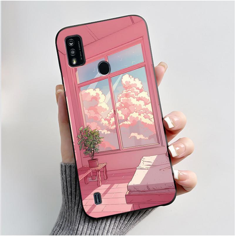 Phone Case For ZTE Blade A51/A7P Jelly Soft Black Cover New Stylish Pattern Dreamy Moon Sea ZTE Blade A51/A7P Casing