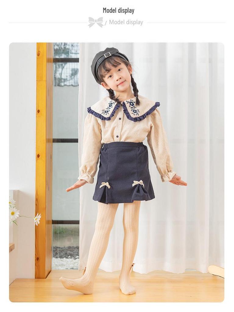 Kids' Spring & Autumn Leggings and Girls' Tights with Baby Spring Socks - Solid Colors, Class A Quality