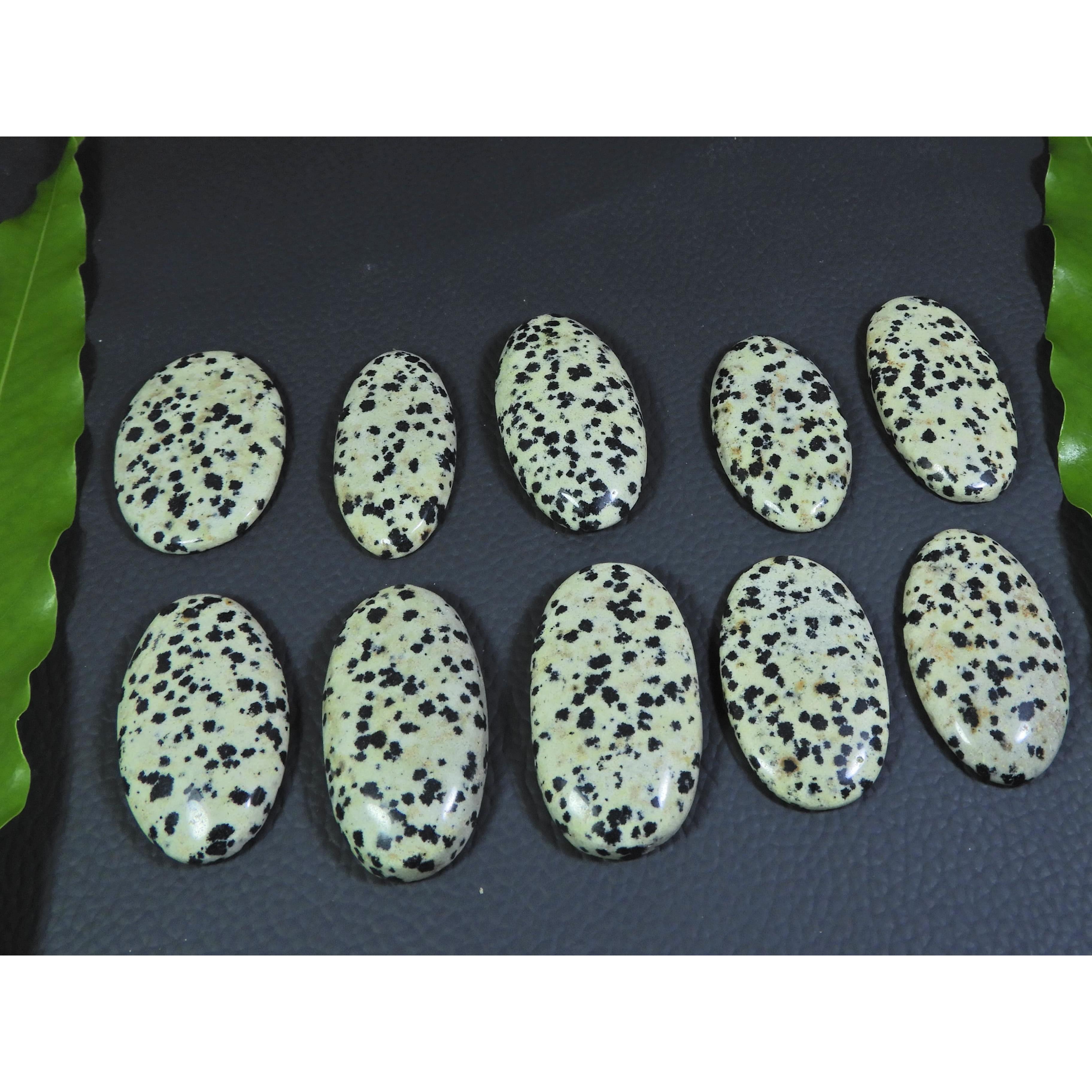 

412Cts. Natural Dalmation Jasper Oval Cabochon Loose Gemstone 10 Pcs Lot A-374