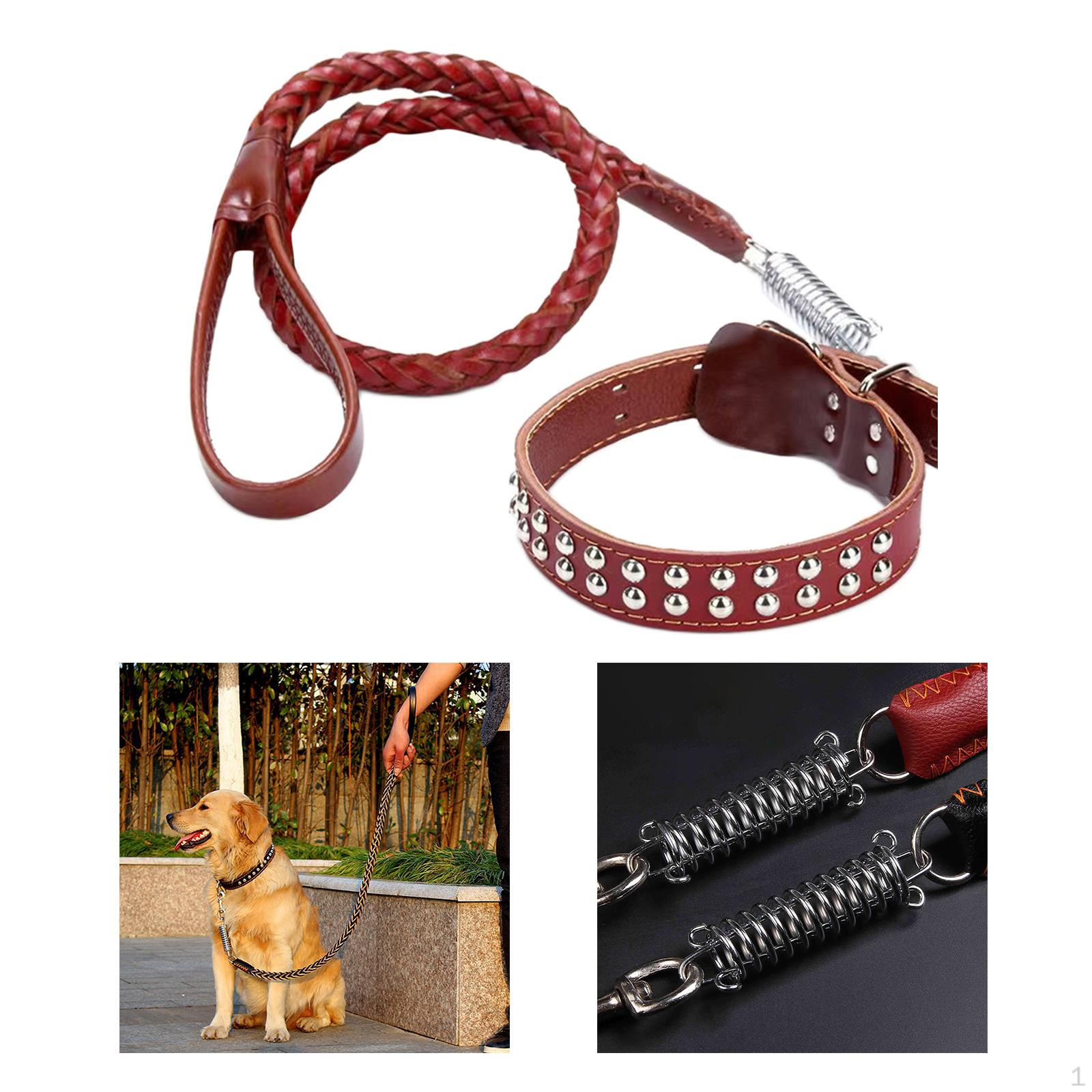 

Alloy Hook Dog Traction Rope for Large And Medium Dogs Brown Small Collar
