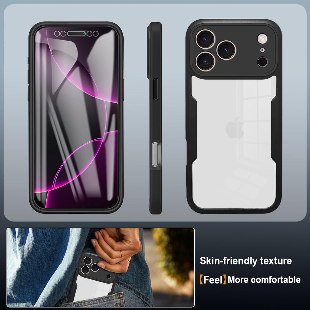 360 Full Body Clear TPU+PC Shockproof Cover with Cartoon Design for 17/16/15/14/13/12/11 Pro Max/Mini/XS/XR/X/X/7/8 Plus