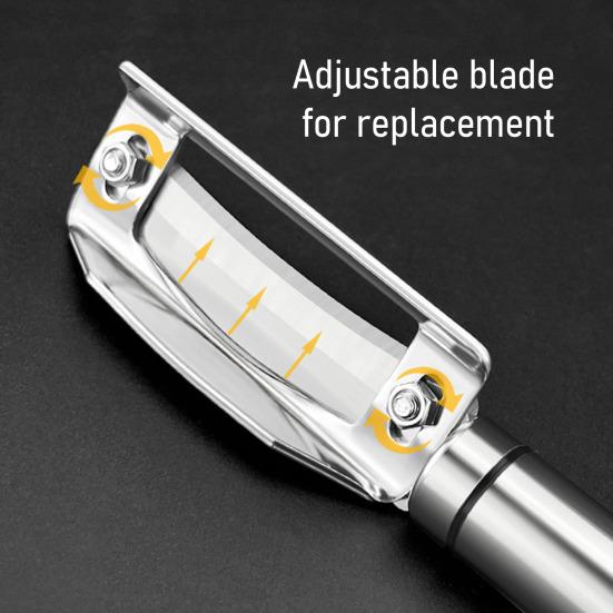 Fruit Vegetable Peeler, Stainless Steel Heavy Duty Adjustable Peeler, Multifunctional Kitchen Tool for Sugarcane Pumpkin Potato Lettuce