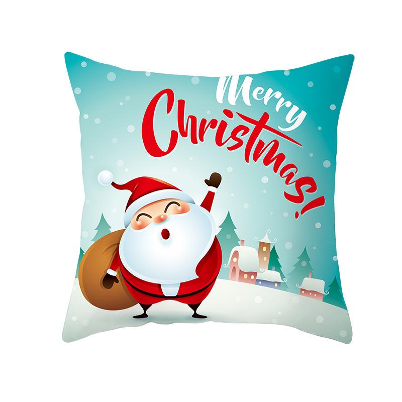 Weihnachtsmann Schneemann Elch Kissenbezug Festlich Zuhause Sofa Kissen Kissenbezug